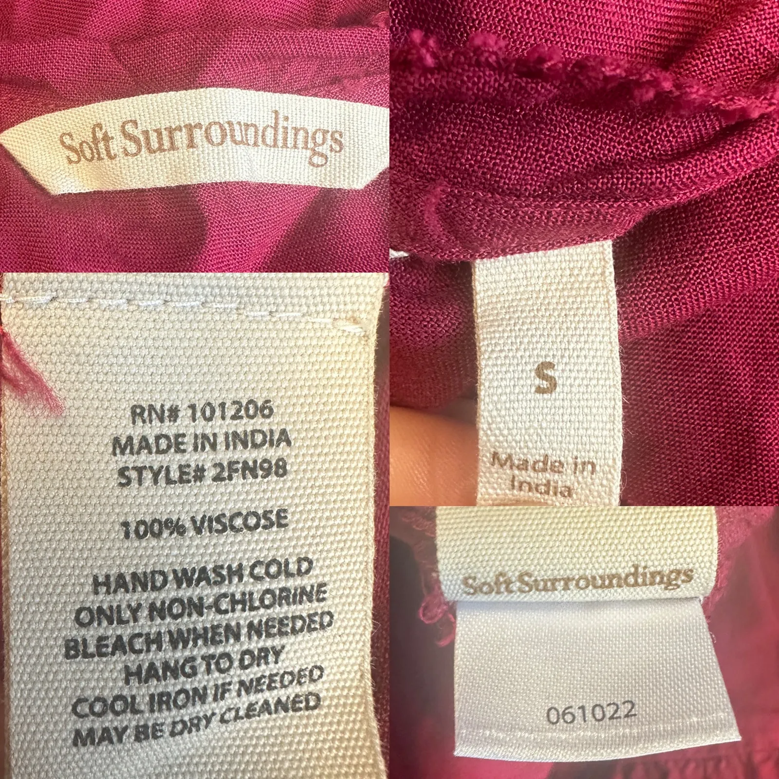 Soft Surroundings Kara Tiered Midi Maxi Dress Berry Boho Peasant Cottage Small - Image 9