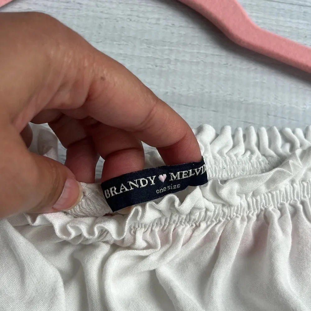 Brandy Melville White Off the Shoulder Top OS - Image 3
