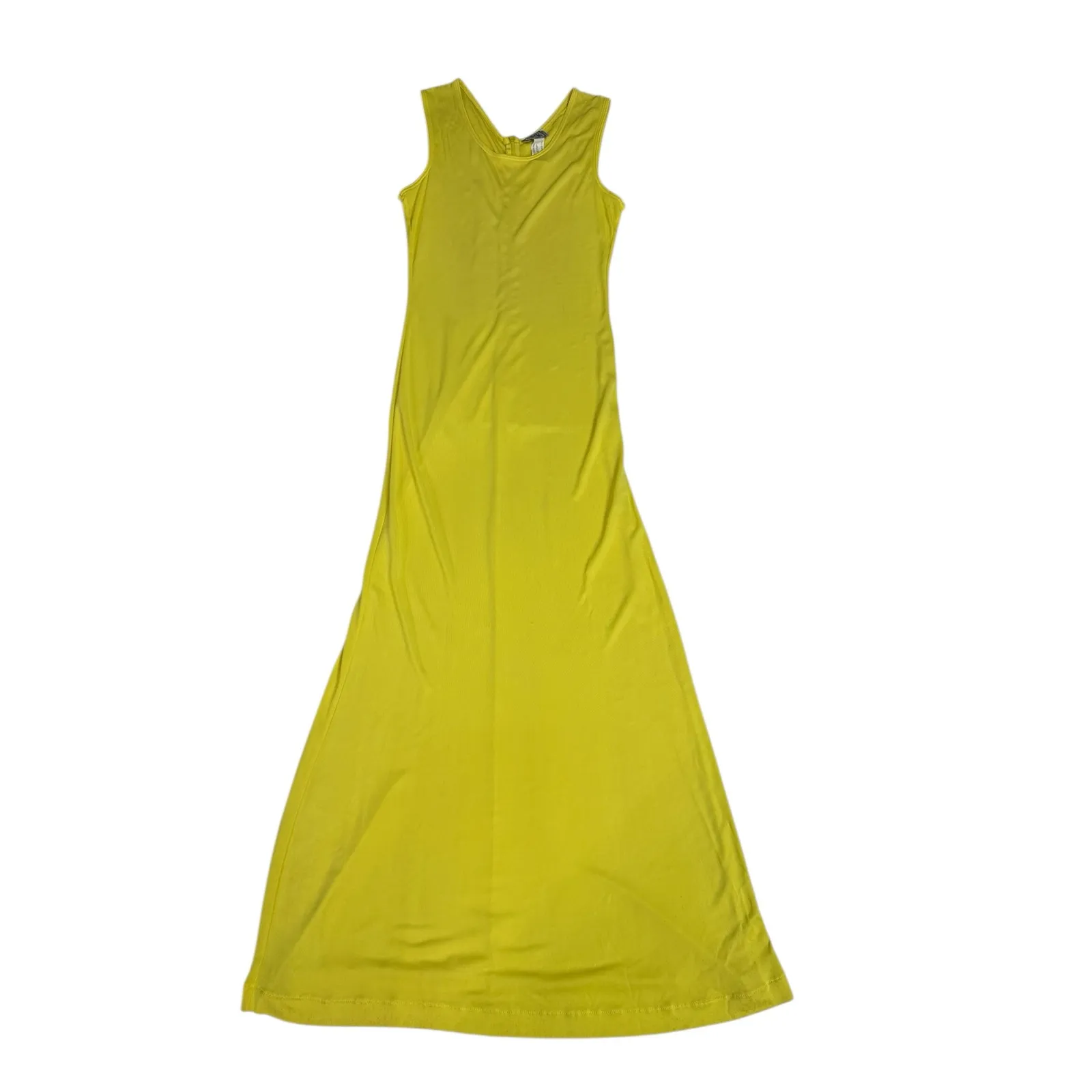 Versace V2 Vintage Maxi Dress Yellow Rayon Scoop Neck Sleeveless sz 44 Medium 8 - Image 8