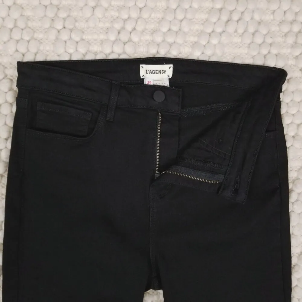 L'Agence Marguerite Skinny Jean Noir Black Sz 29 - Image 3