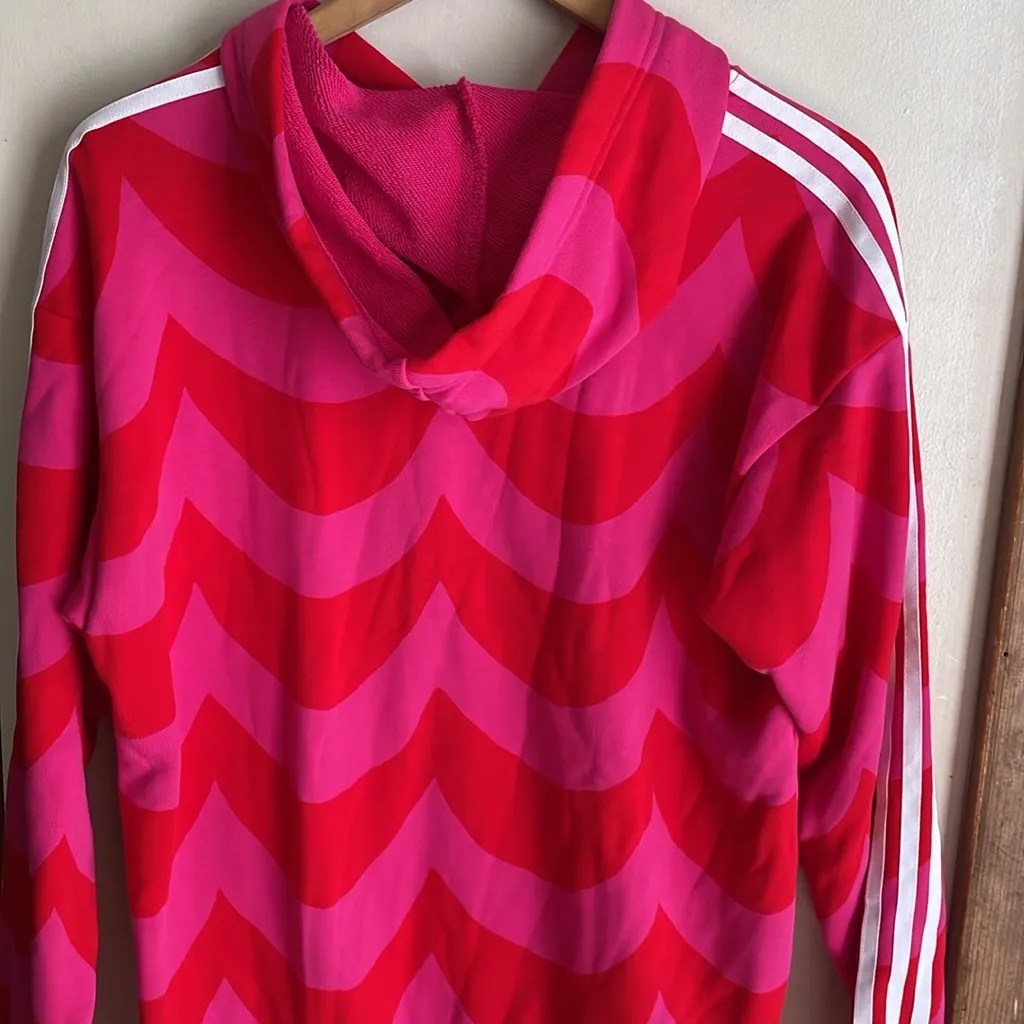 Adidas Women's Originals X Marimekko Hoodie In Vivid Red/team Real Magenta Red Size XS - Image 9