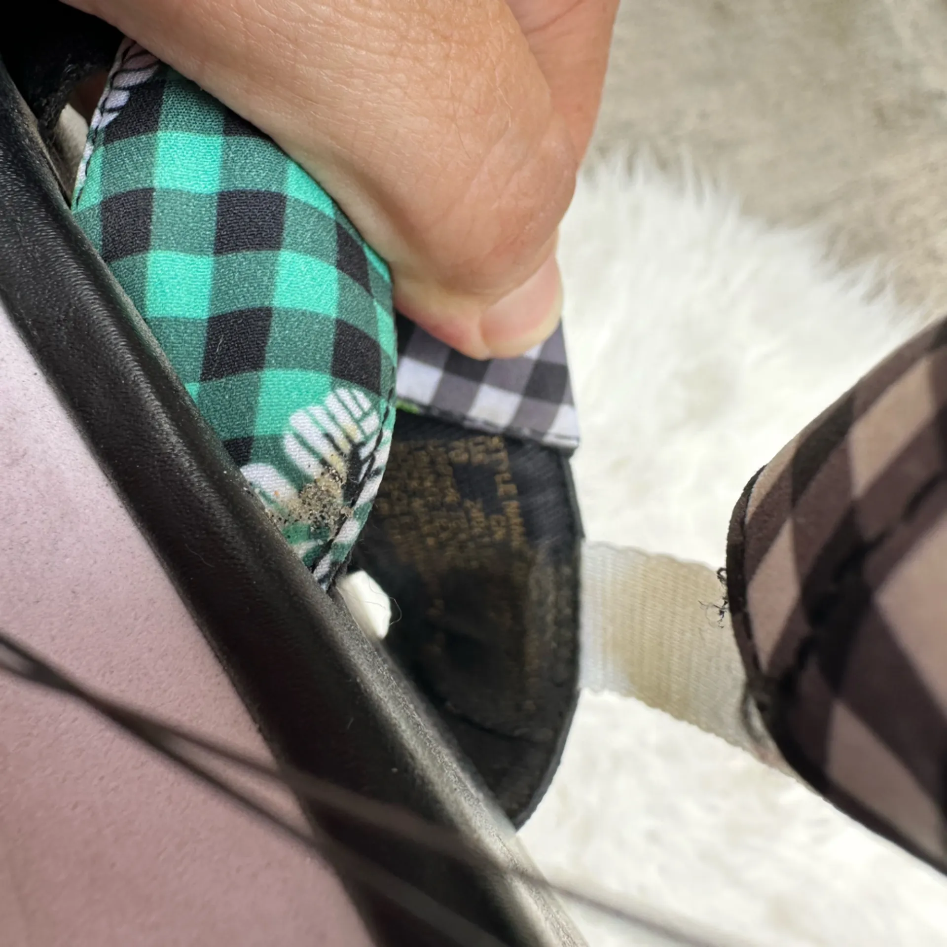 Kate Spade Black and Green Plaid Sandals - Image 6