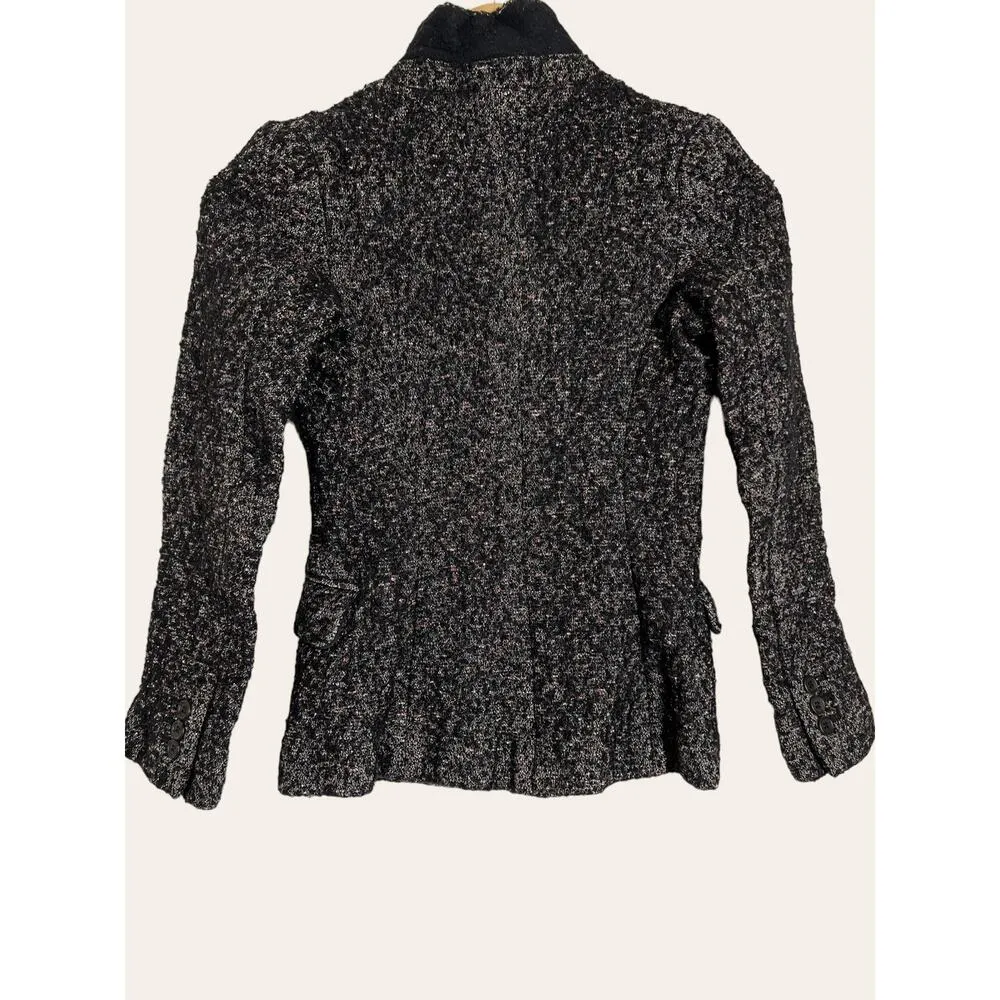 Derek Lam Alpaca Wool Peak Lapel Marled Bouclè Blazer Size 0 - Image 7