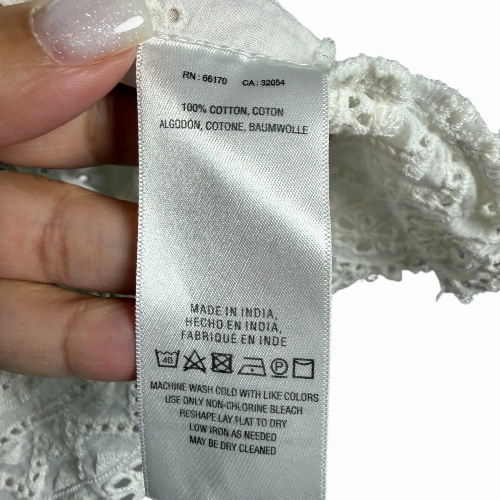 Anthropologie Meadow Rue Women's Edelyn Ruffled Eyelet Peplum Top Size 4 White - Image 9