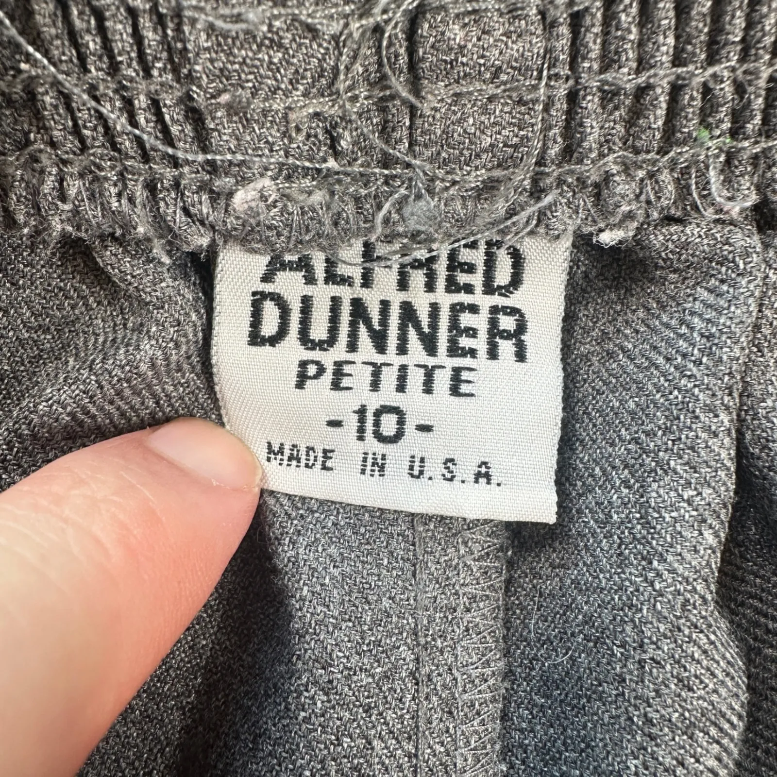 Alfred Dunner Pants Women Size 10 Petite Made in USA Gray Elastic Waist Relaxed - Image 5