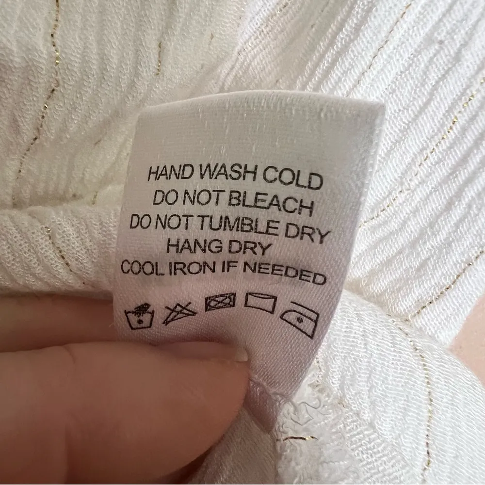 Tularosa REVOLVE Otis Top Peplum V-Neck Fairy Peasant Flowy White/Gold Y2K Sz S - Image 12