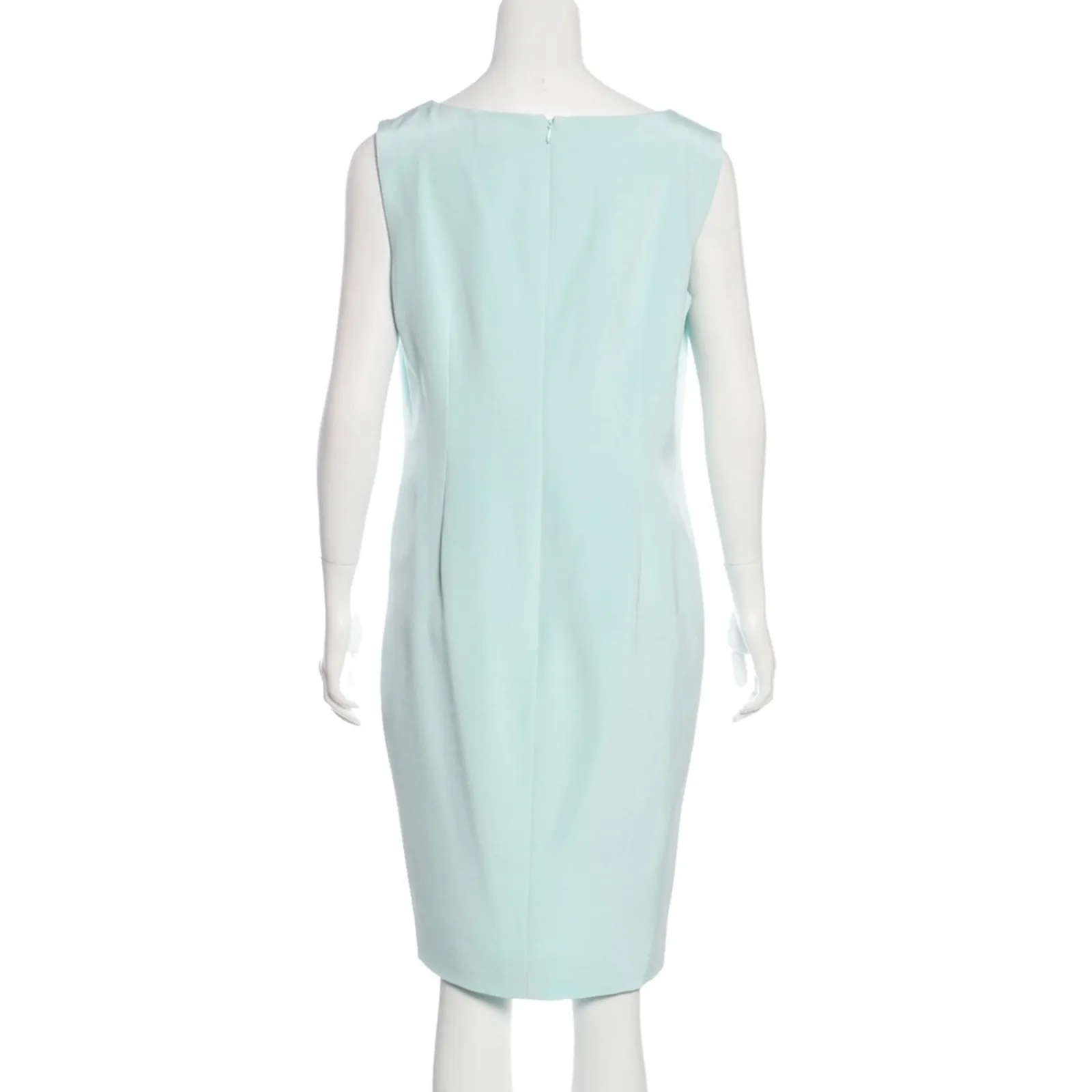 Pamella Roland mint sheath dress light blue green sleeveless Size L - Image 3