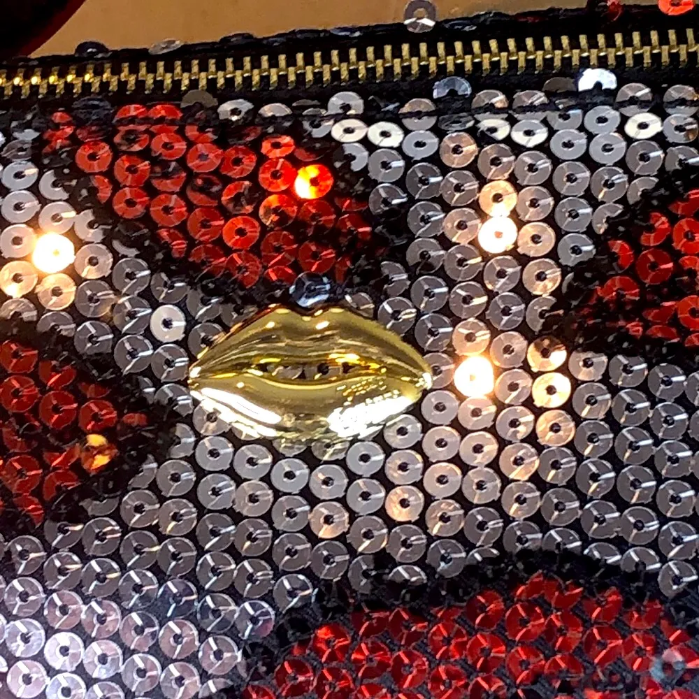JUICY COUTURE Red Lips Lipstick Kiss Sequin Top Zip Crossbody Shoulder Bag NWT - Image 7