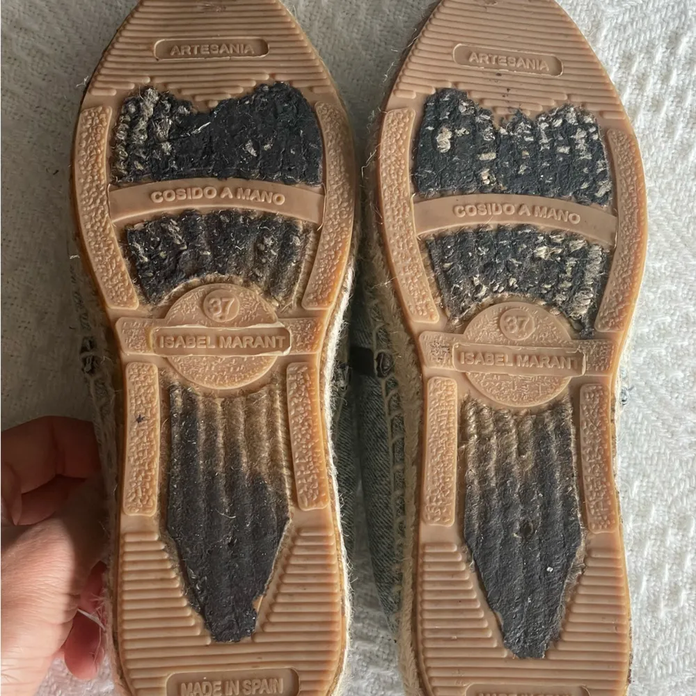 Isabel Marant Canaee chambray/denim espadrilles w/ black leather trim sz 37/6.5 - Image 7