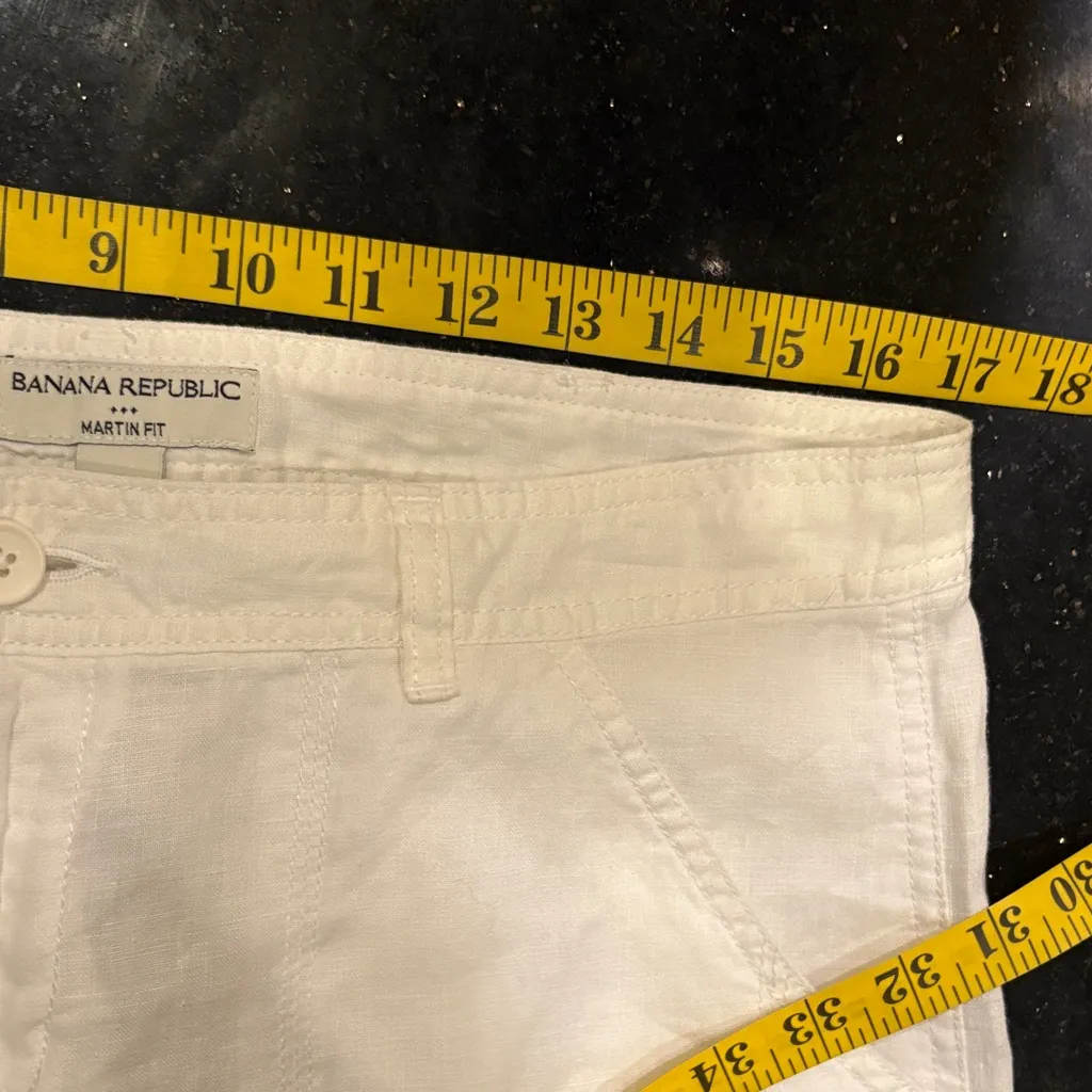 Banana Republic Women’s Martin Fit White Capri Pants 100% Linen NWOT - Image 9