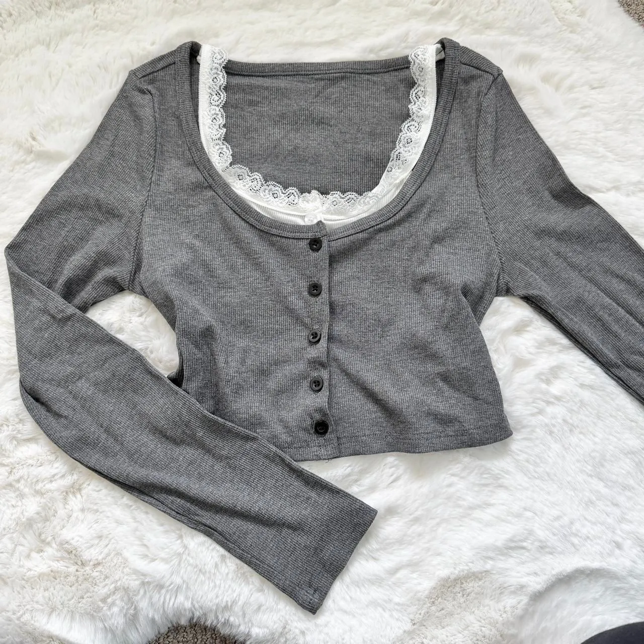 Dazy Women's Grey and White Cardigan Size XS - Image 2