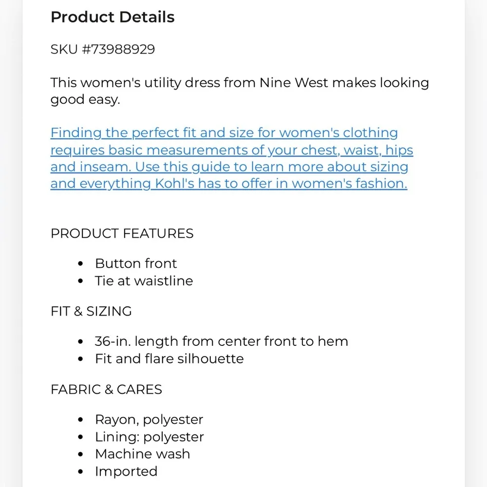 Zebra Fit N Flare Utility Dress Size XL Nine West - Image 8