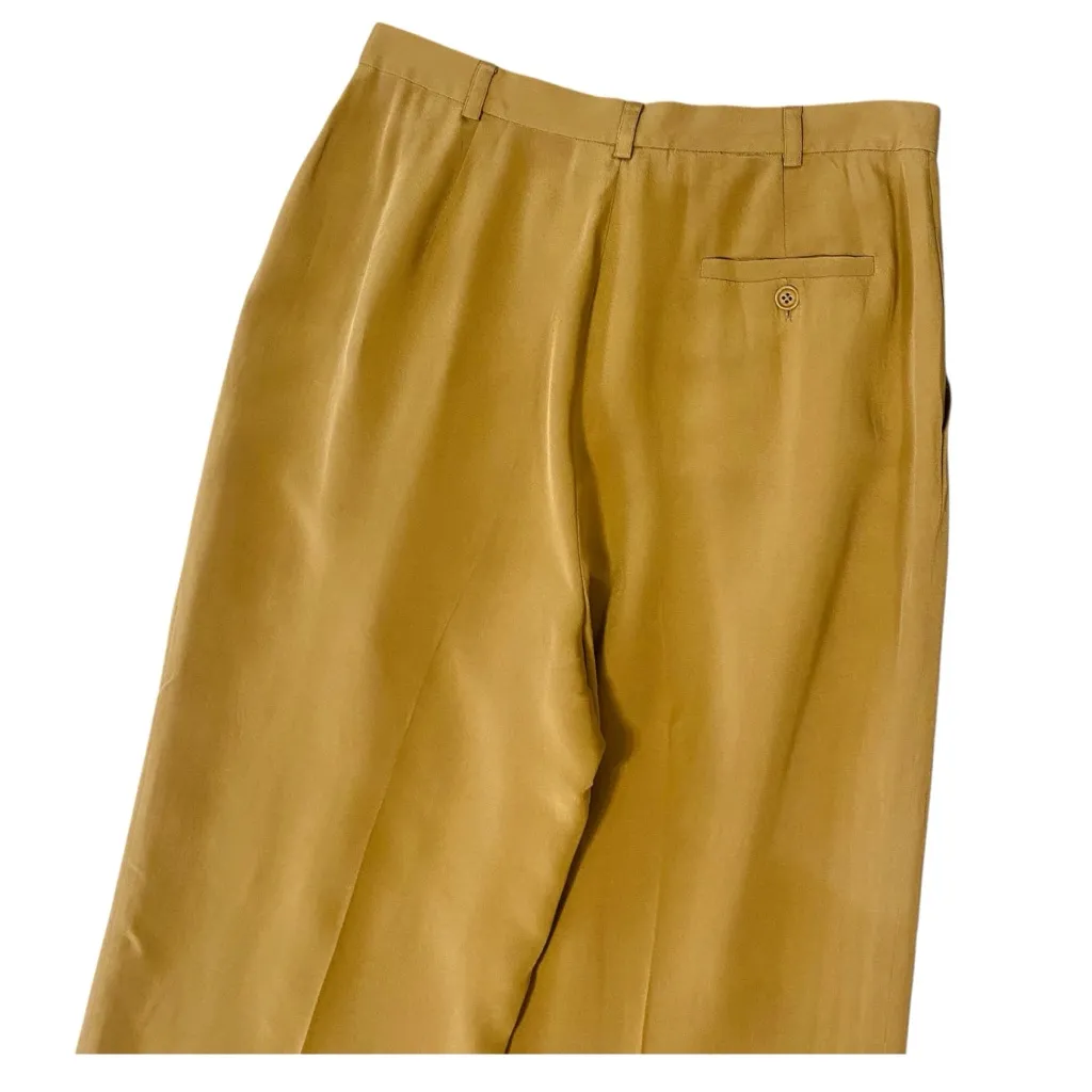 VINTAGE EVAN PICONE 100% Silk High Rise Trouser Pants - Image 7