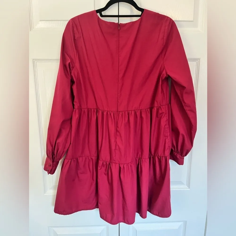 ASOS DESIGN Red Long Sleeve Mini Dress Size US 6 - Image 2