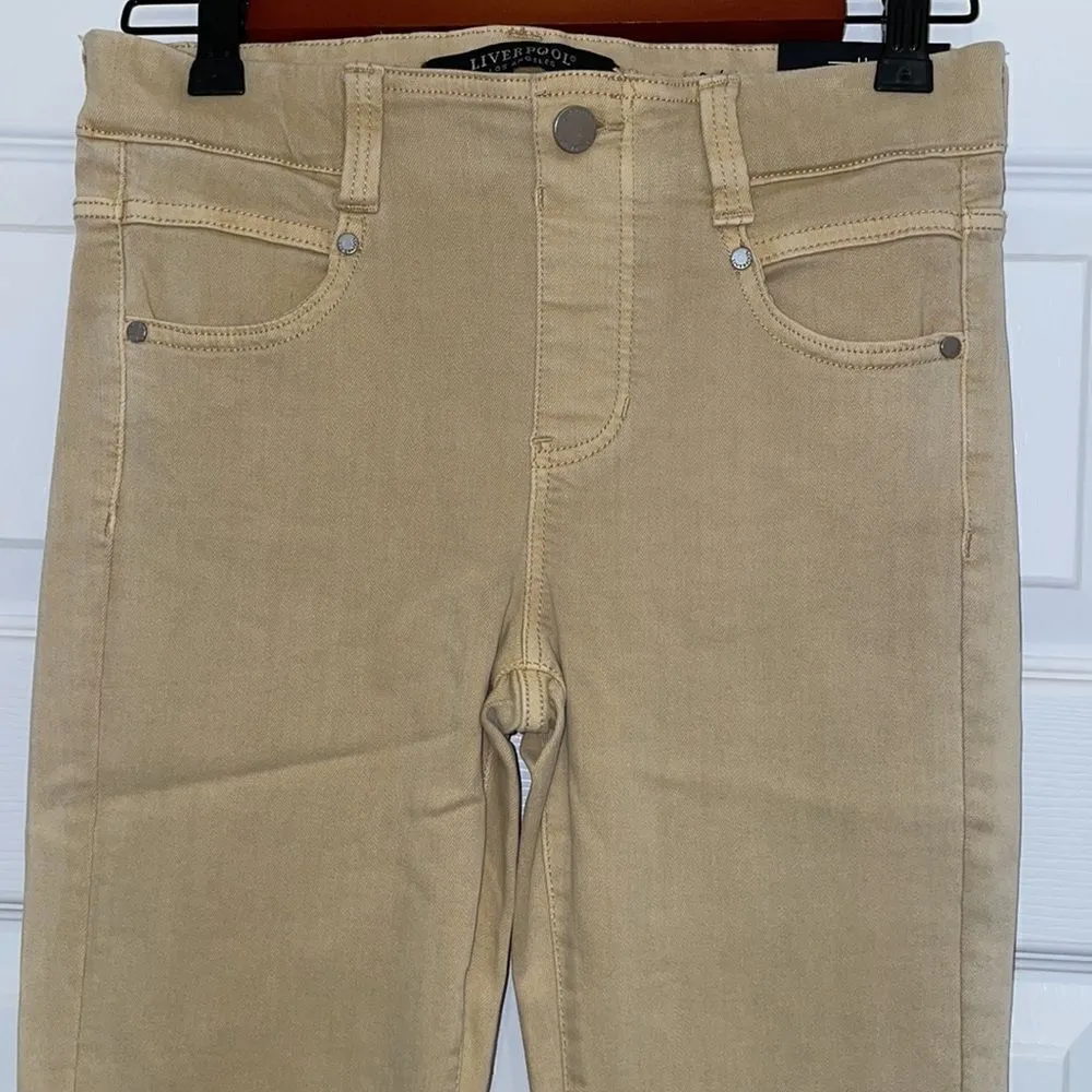 Liverpool Gia Glider The Crop Skinny Pull On Jean in Dijon Yellow, NWT - Image 2