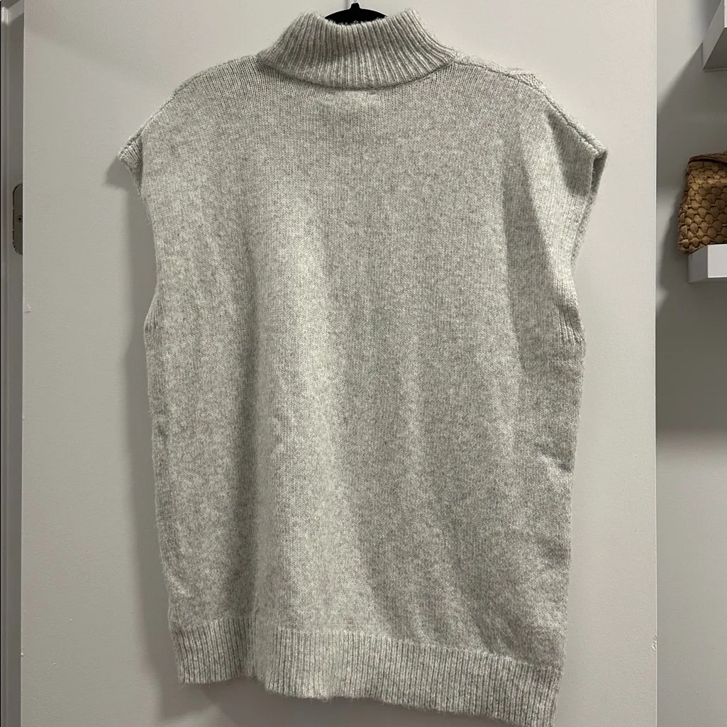 Sincerely Jules mock neck grey sweater vest - Image 3