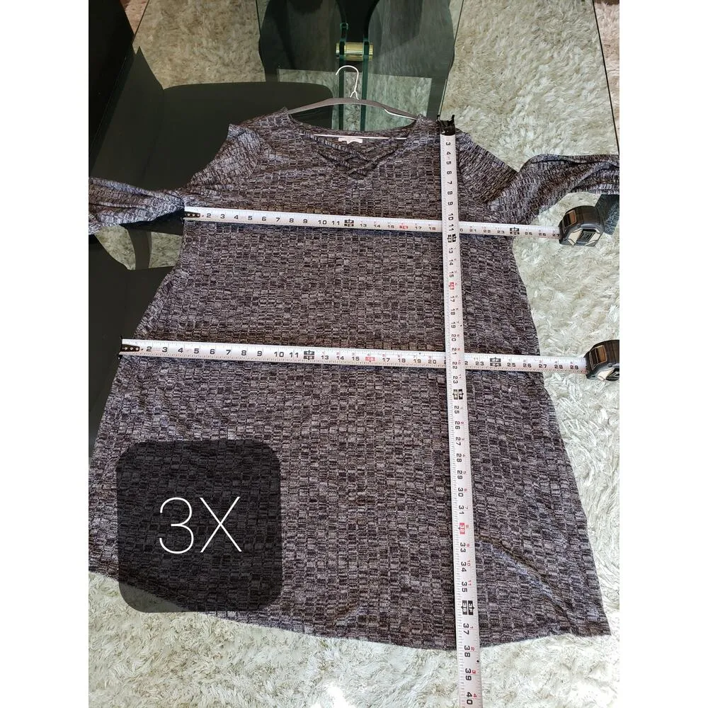 Maurices A-Line Dress Womens Size 3X Gray Knit Stretch Rayon Strappy V-Neck - Image 8