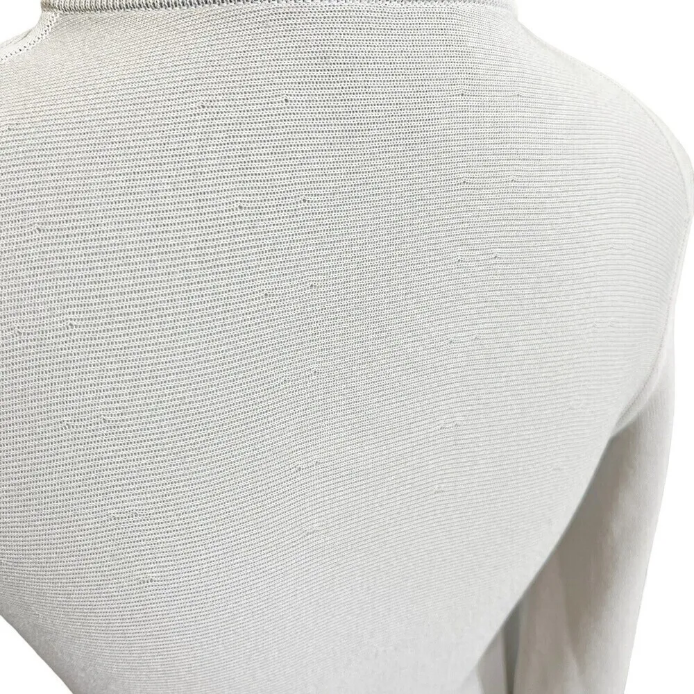 Giorgio Armani Knit Zip A-Line Fit Flare Dress Gray Mock Neck Women’s Size 4 - Image 9