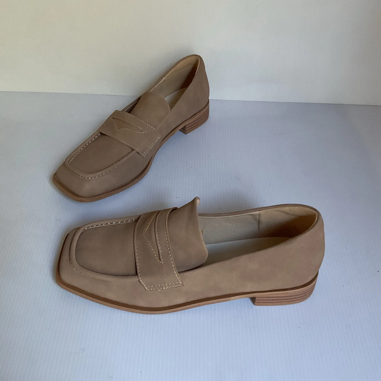 Oasis Society Women’s 7 Flats – Nude Beige Square Toe Tan - Image 3