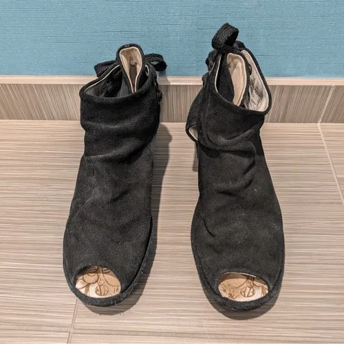 Fly London Yama suede laces black wedge booties women Size‎ 39/ 8-8.5US - Image 2