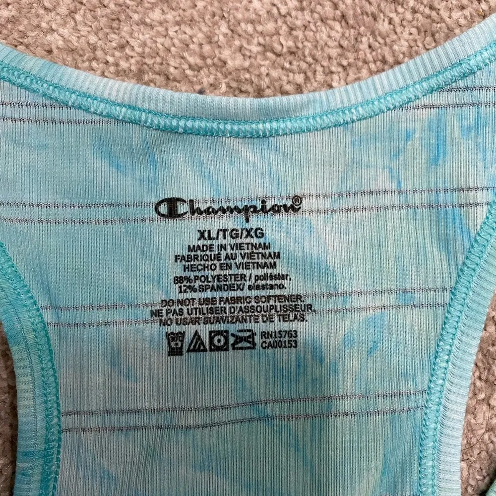 Champion Blue Tie Dye Ribbed Tank Top - Image 3