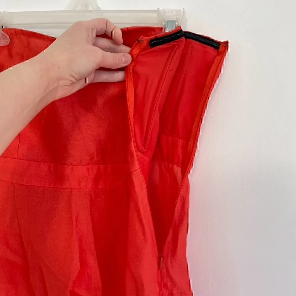 COOPERATIVE URBAN OUTFITTERS Bright Coral Orange Strapless Mini Sheath Dress - Image 6