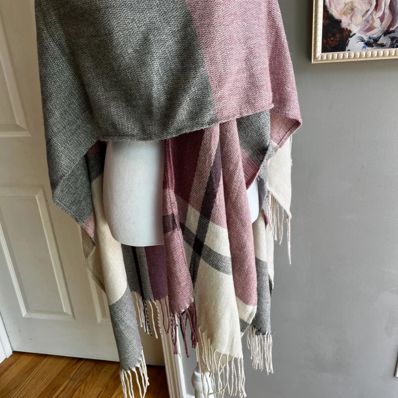 Three Dots Cashmere Wool Blend Scarf Wrap Cozy Cabin Fall Feminine - Image 7