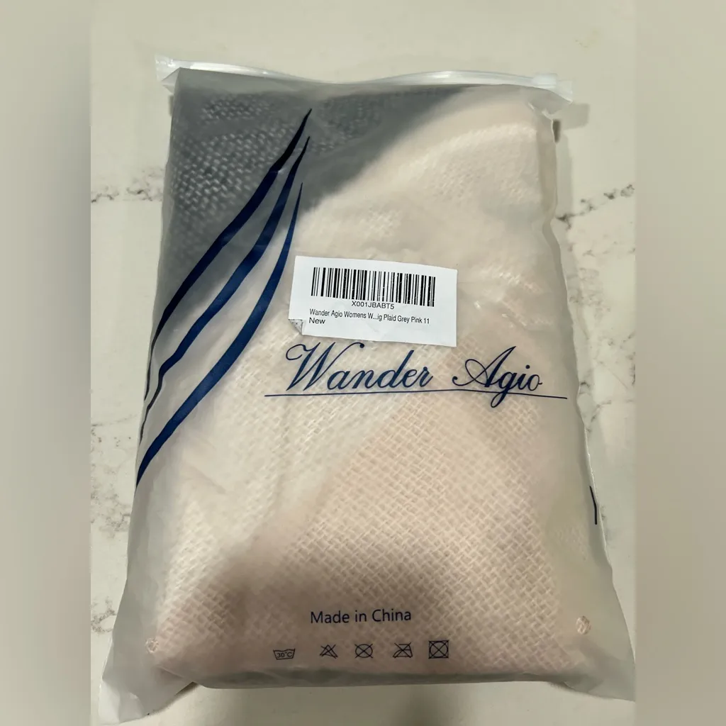 NEW Wander Agio Winter Scarf Long Shawl Large Scarves Plaid Pink - Image 4