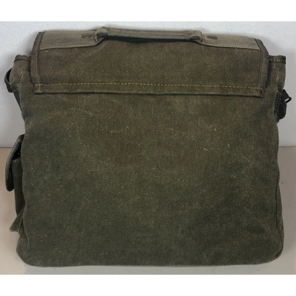 French Design Lightweight Green Canvas Messenger Shoulder Crossbody Purse Bag - Image 3