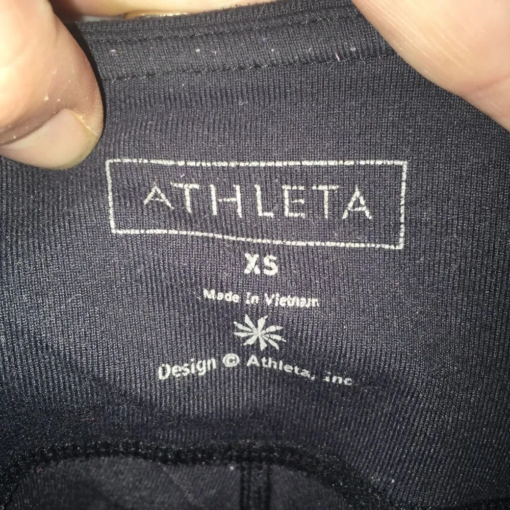 Athleta black wide leg leggings with side slits - Image 2