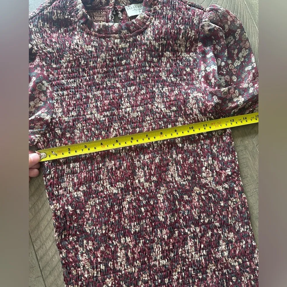 Dress Forum Smocked Ruffle Floral Mini Dress Long Sleeve Puff Sleeves Medium​​ - Image 10