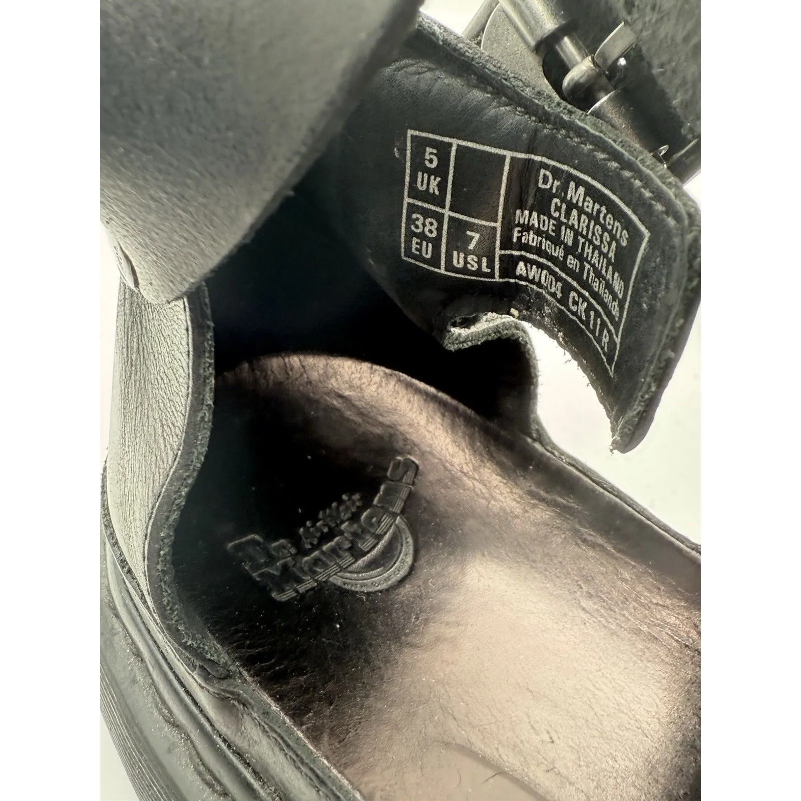 Dr Martens Clarissa Heavy Black Leather Sandals Size 7‎ US 5 UK 38 EU Doc Goth - Image 5