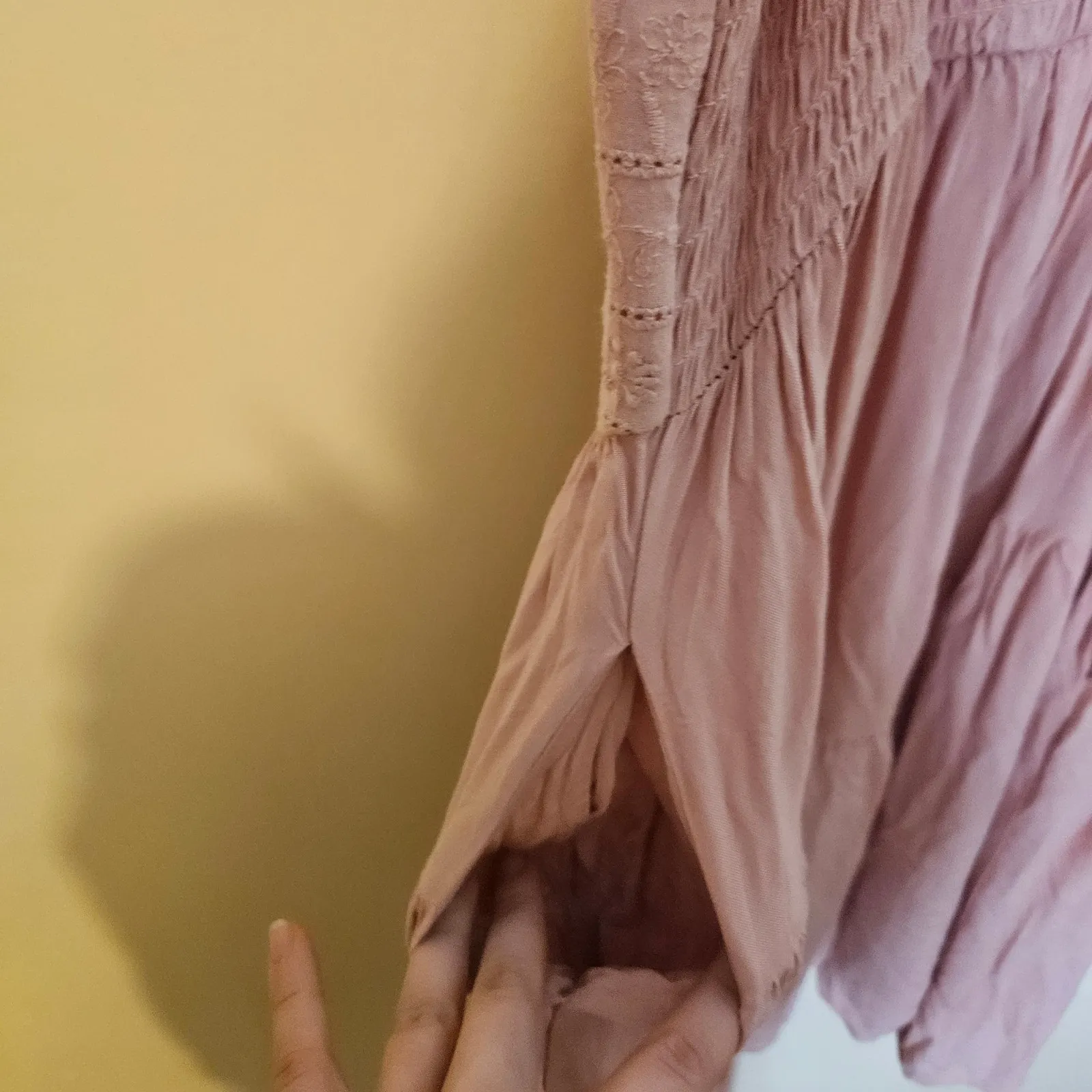 Wild Fable Size Extra Small XS Light Pink Pastel Dress Pockets Cotton Rayon - Image 9