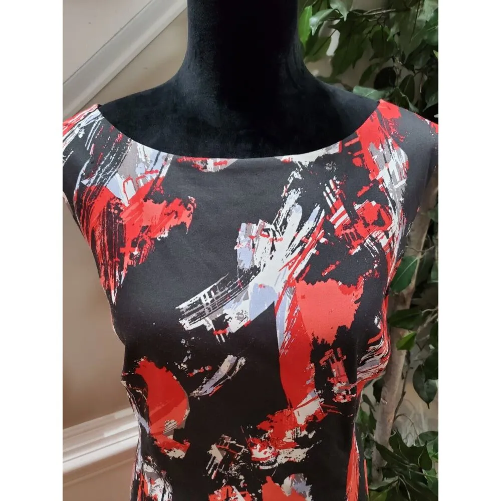 Preston & York Women Black/Red Cotton Round Neck Sleeveless Knee Length Dress 18 - Image 5