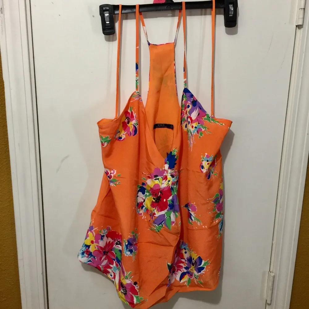 POLO women's floral spaghetti strap flower v-neck - Image 3