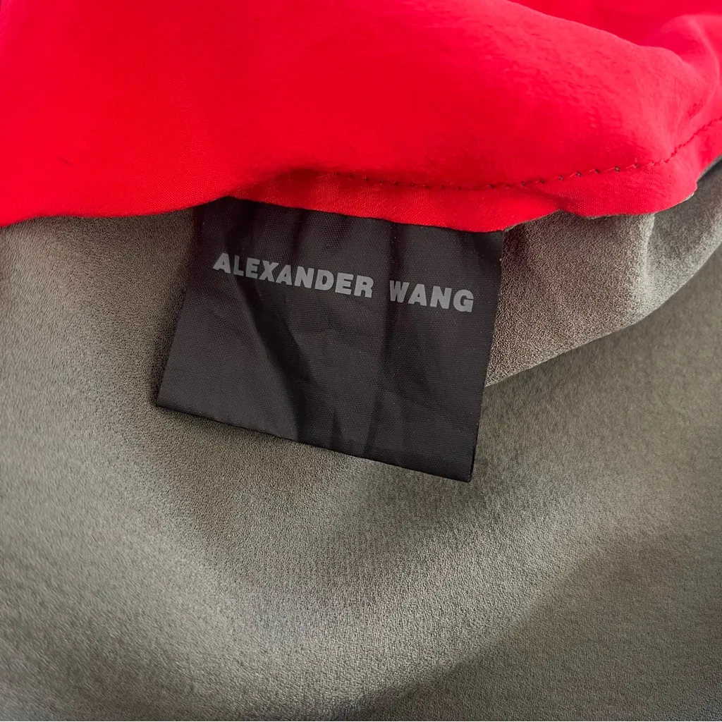 Alexander Wang Color Block 100% Silk Drape Front Racerback Mini Dress Size 2 - Image 9