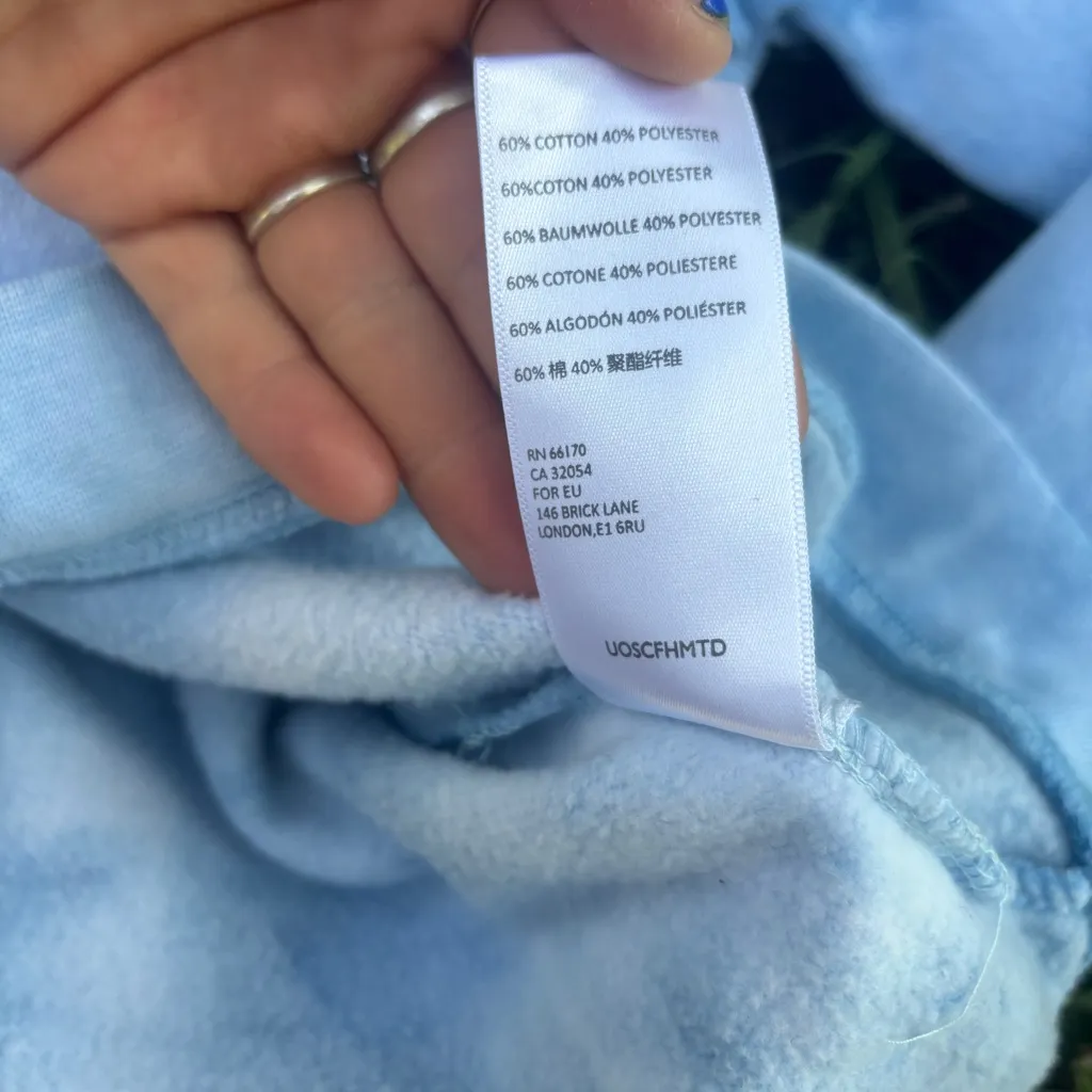 Standard Cloth Stockton Blue Tie Dye Hoodie Sweatshirt | medium White Size L - Image 8