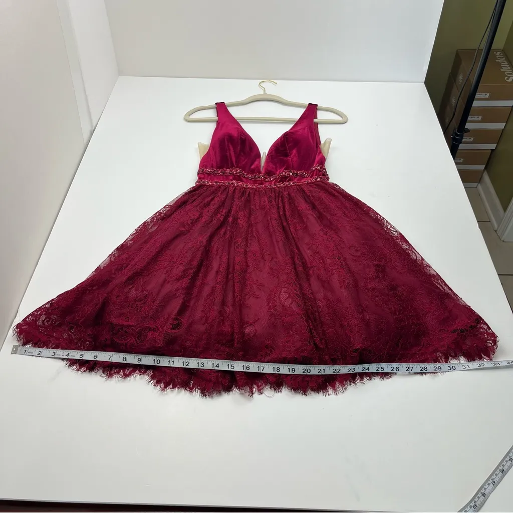 Coya Collection Burgundy Fairy Grunge Mini Dress Womens Size Small NEW‎ *FLAW - Image 12