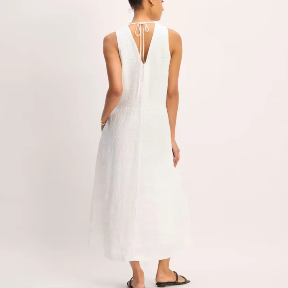 Everlane NWT The Linen Eyelet Maxi Dress White XXS/XS - Image 2