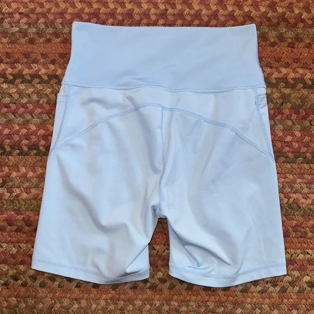 LOVE TREE LIGHT BLUE SIDE POCKETS BIKE SHORTS - Image 3