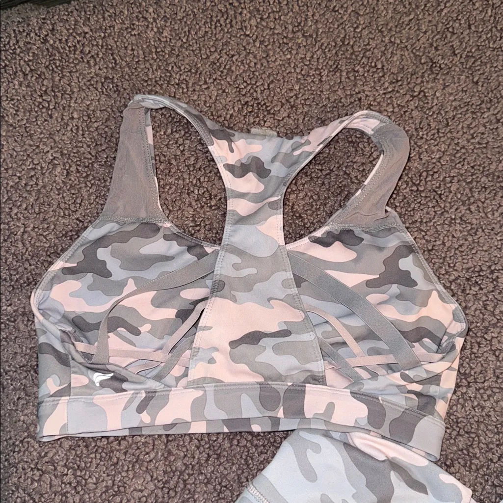 Fabletics Camouflage Activewear Set in Gray and Pink - Image 4