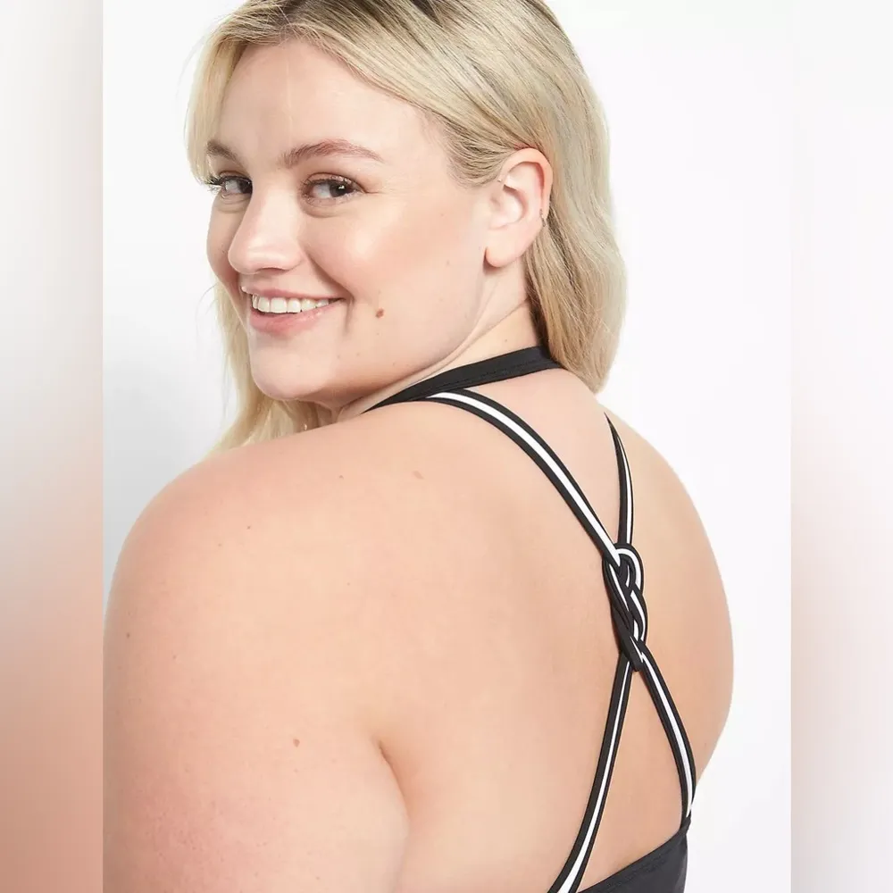 NWT Cacique Swim Underwire Balconette Macrame Swim Bikini Top Black Size 44C - Image 6