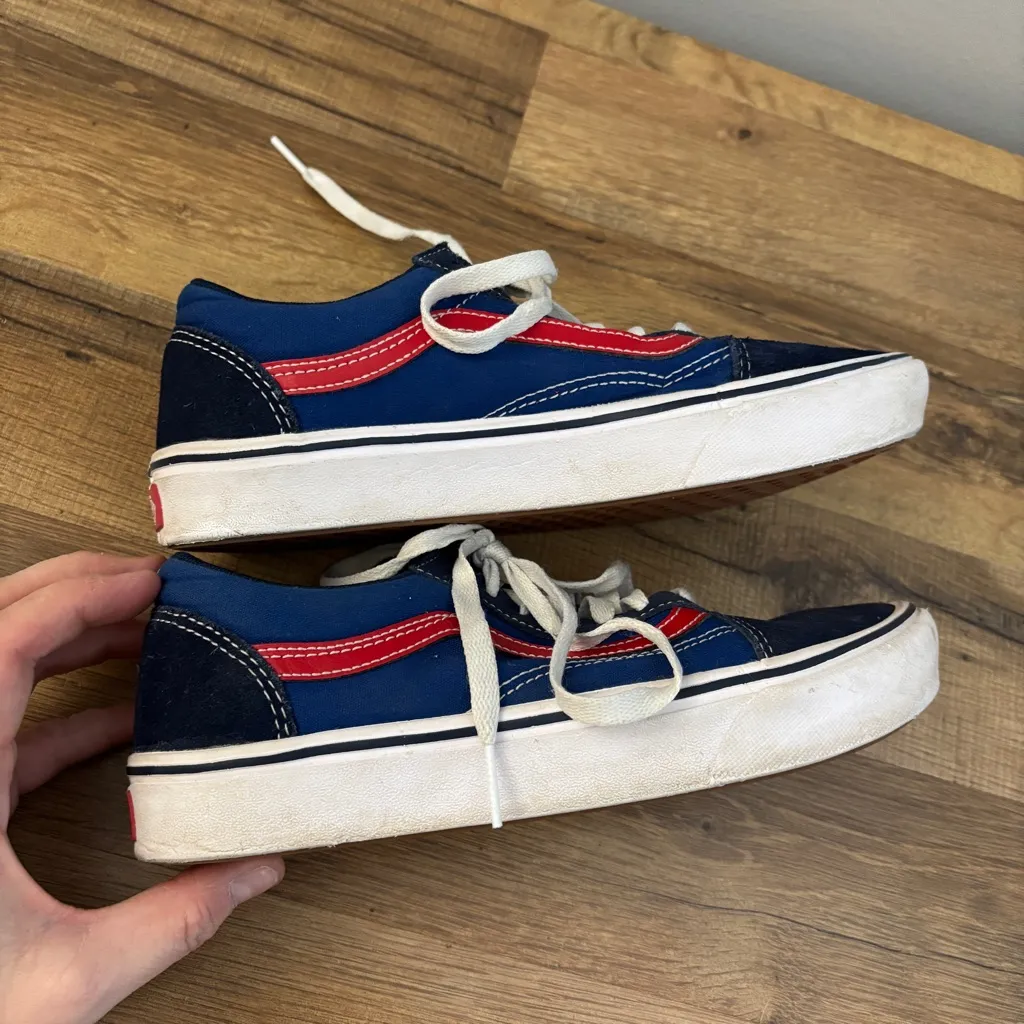 Vans TriTone Comfycush Old Skool Lace Up Sneakers Blue Red Women’s - Image 6