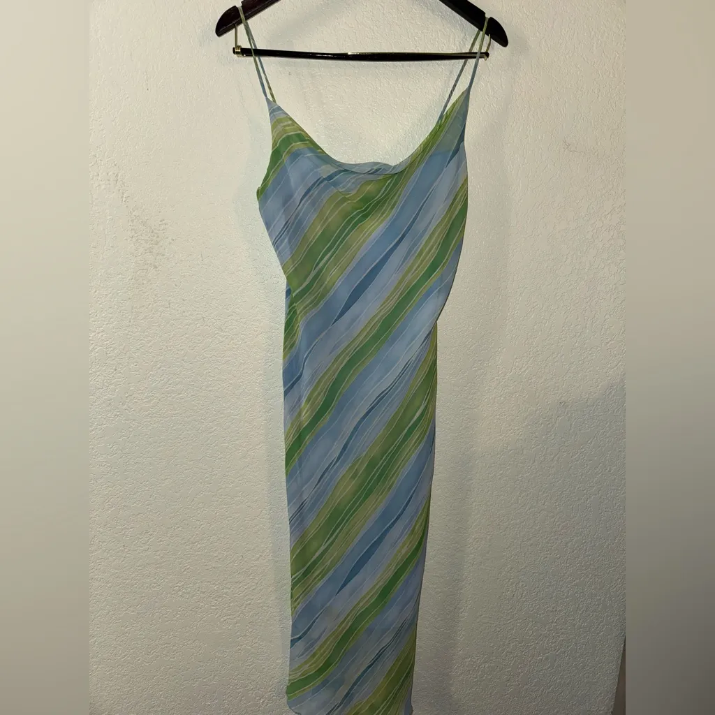 Y2K Vintage 90s Milano USA Green & Blue Fairy Dress Small - Image 2