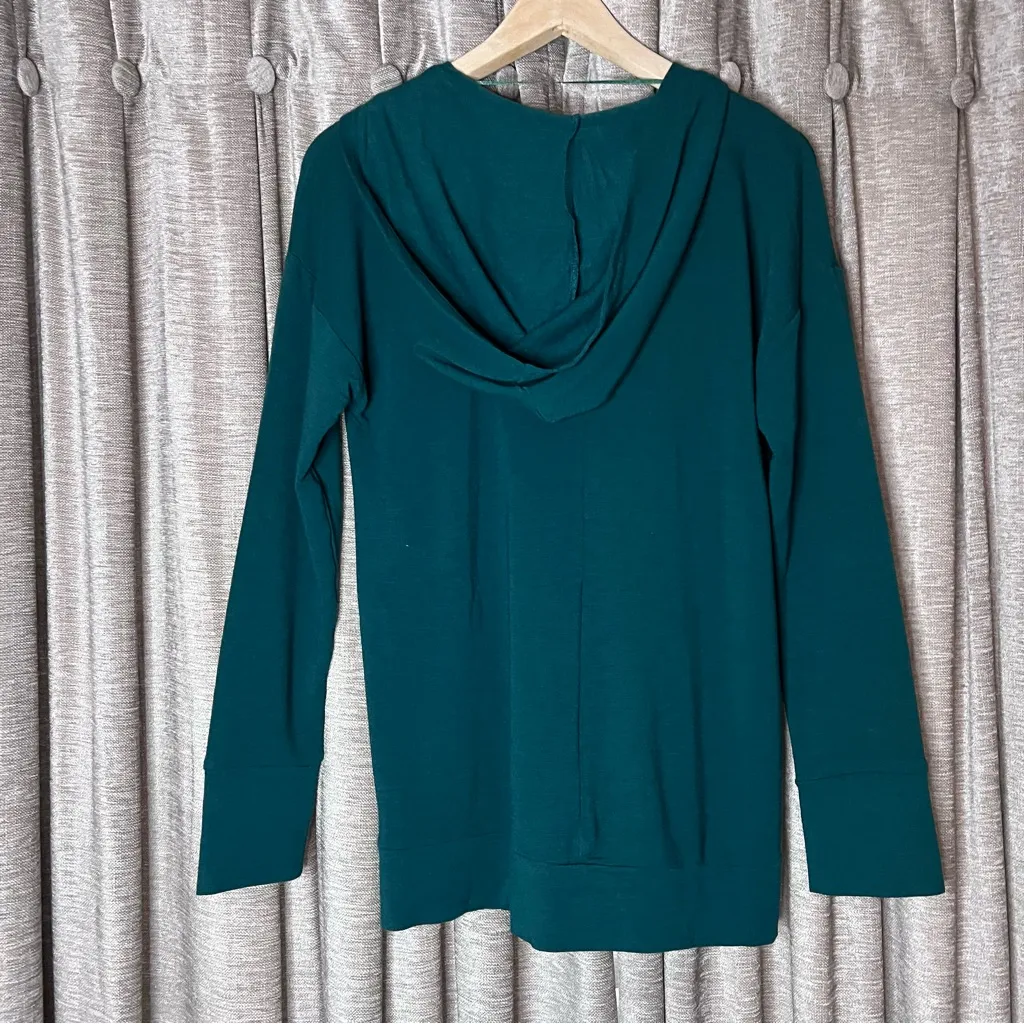 Cable & Gauge Green Grommet Lace-Up Long Sleeve Hooded Top Size Small - Image 11