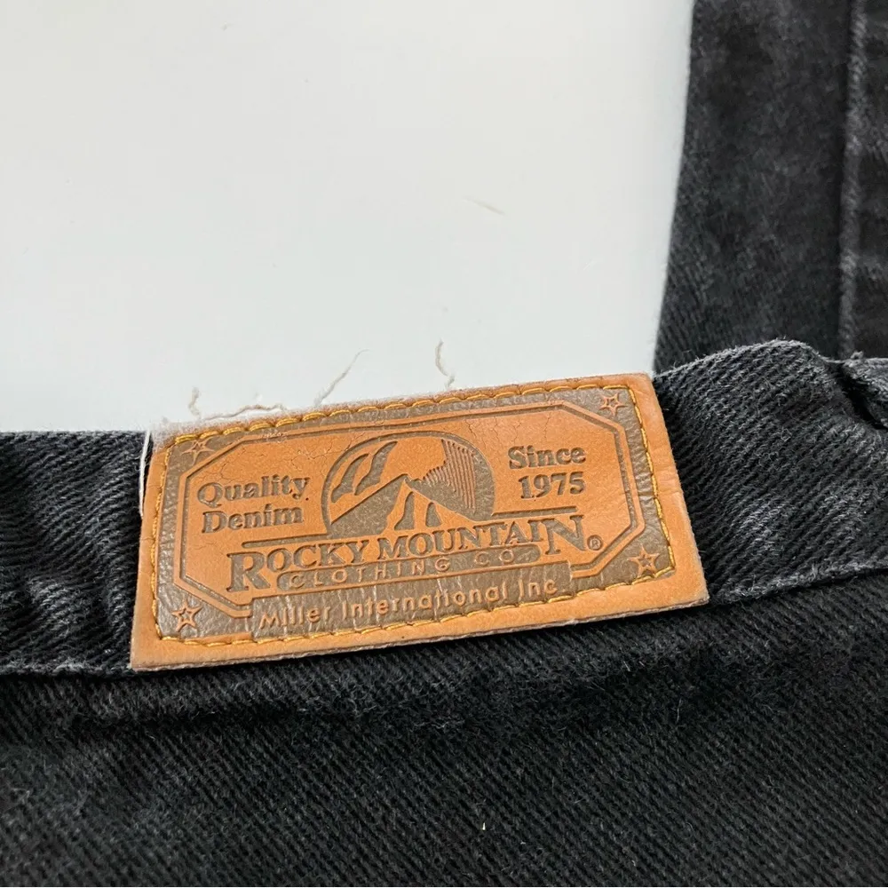 | Vintage Black Denim X-Long Inseam High Waist Jeans 31 - Image 5