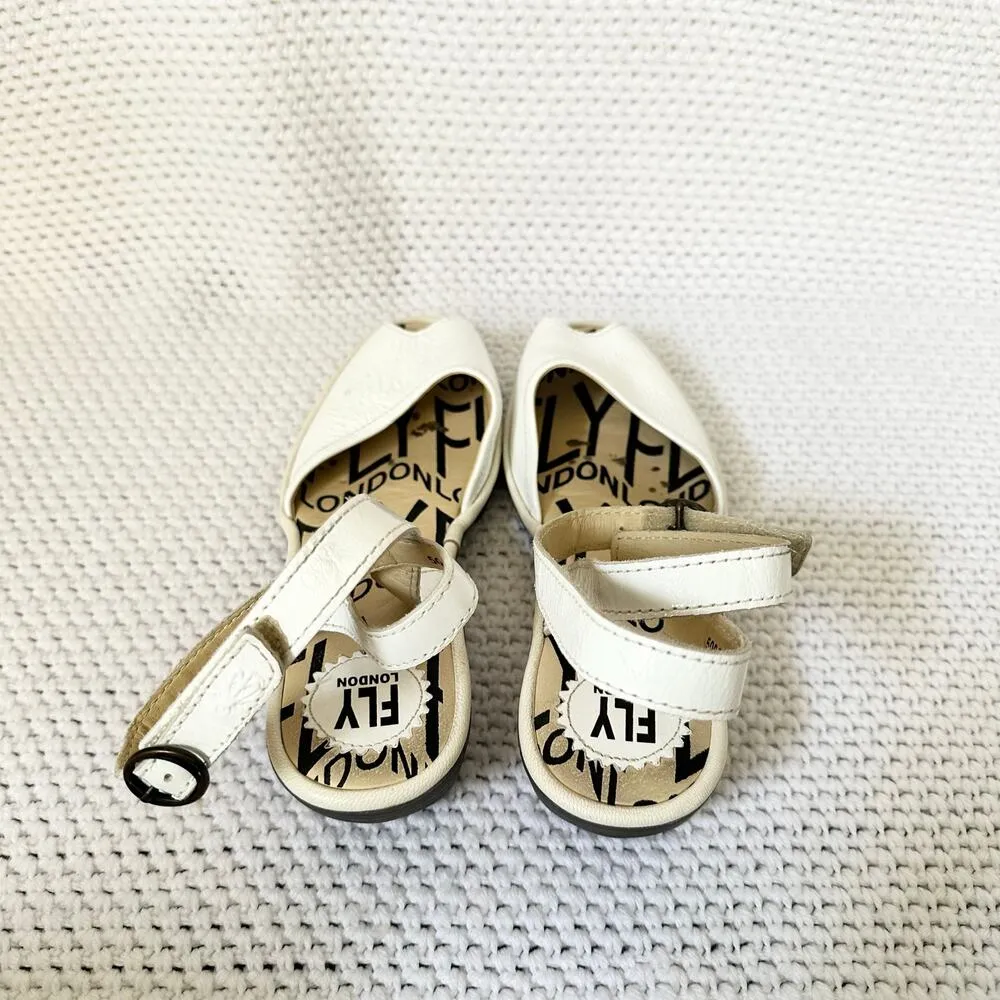 Fly London White Patent Upper Popa Wrap Ankle Peep Toe Low Wedge Sandals 41 - Image 6