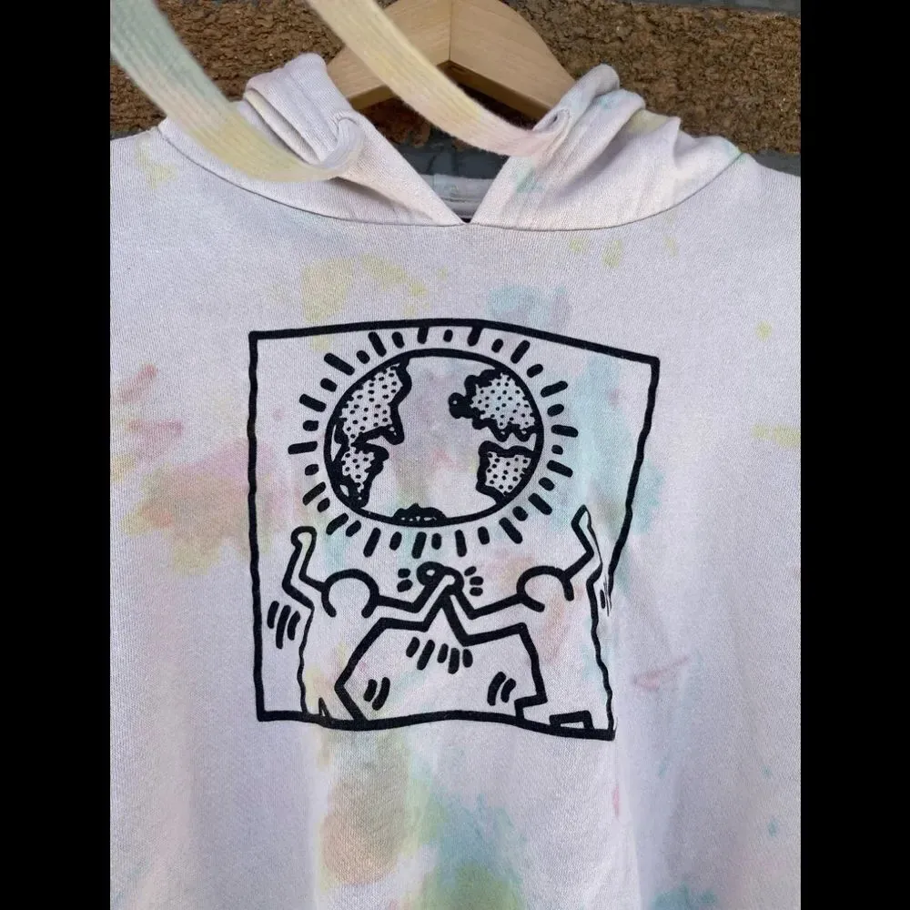 KEITH HARING TIE DIE HOODIE SMALL Tan - Image 2