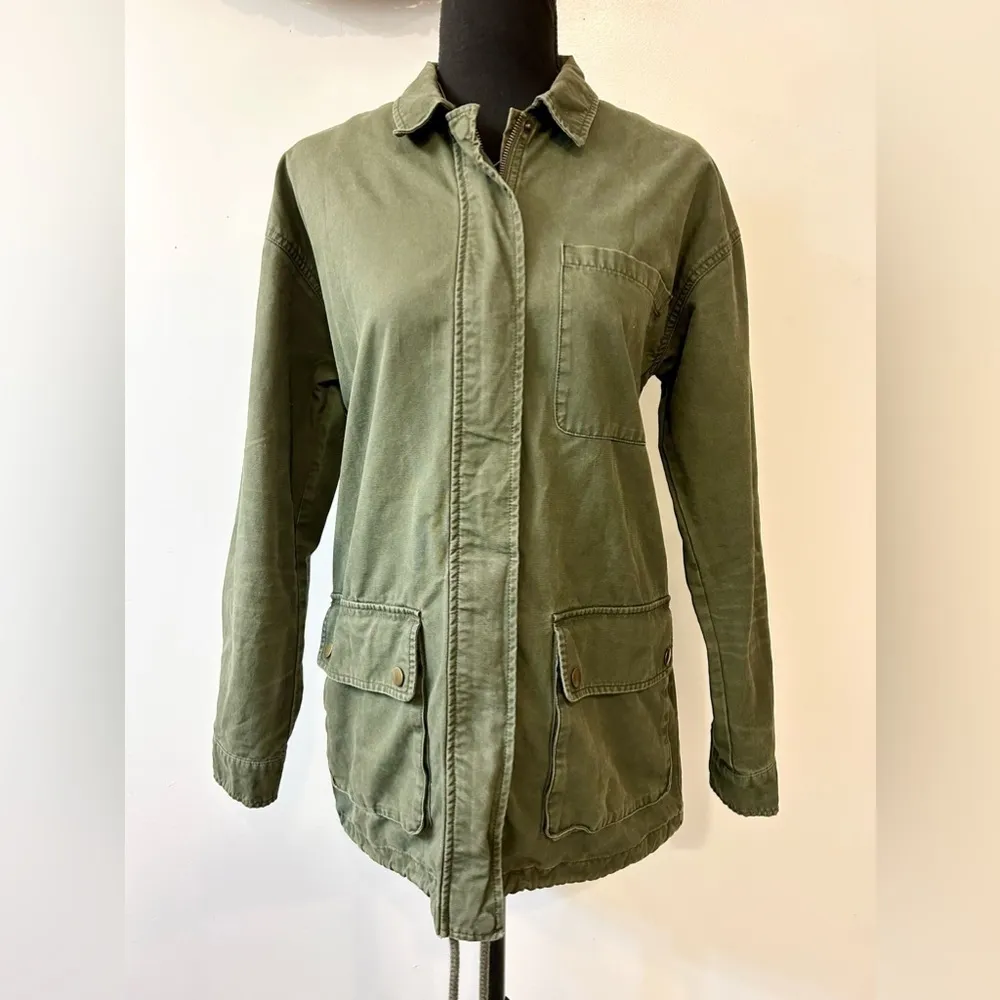 Forever 21 Army Green Utility Jacket Size Small - Image 2