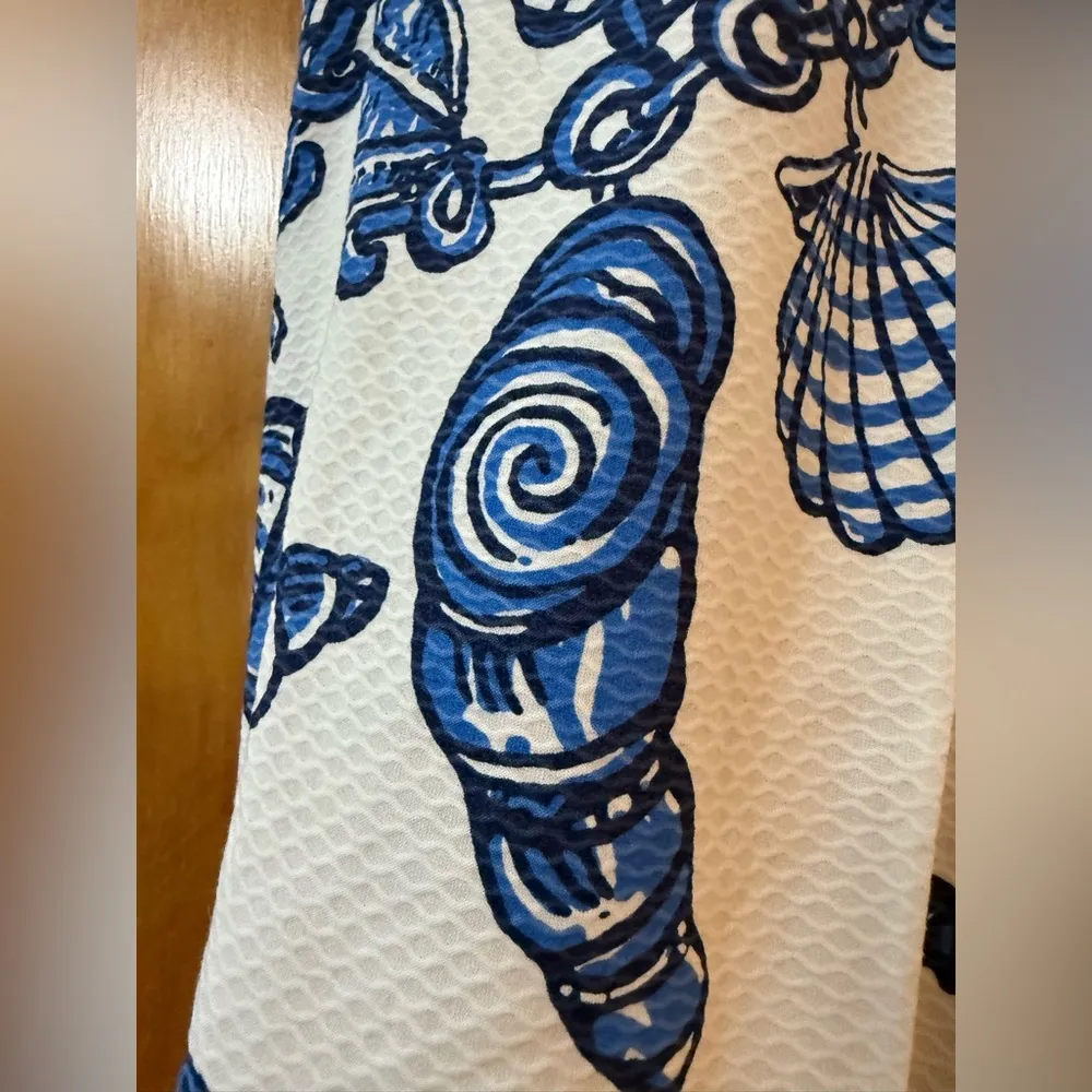 Lilly Pulitzer Fallin In Love Seashell Pants Blue White Beach Shells Mitzie Pant - Image 12